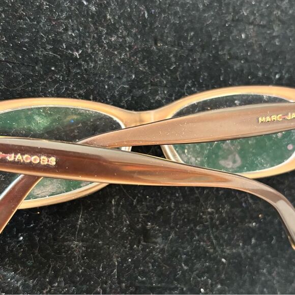 Marc Jacob’s logo glasses brown frames gold hardware classic eyewear cat eye - Picture 2 of 14